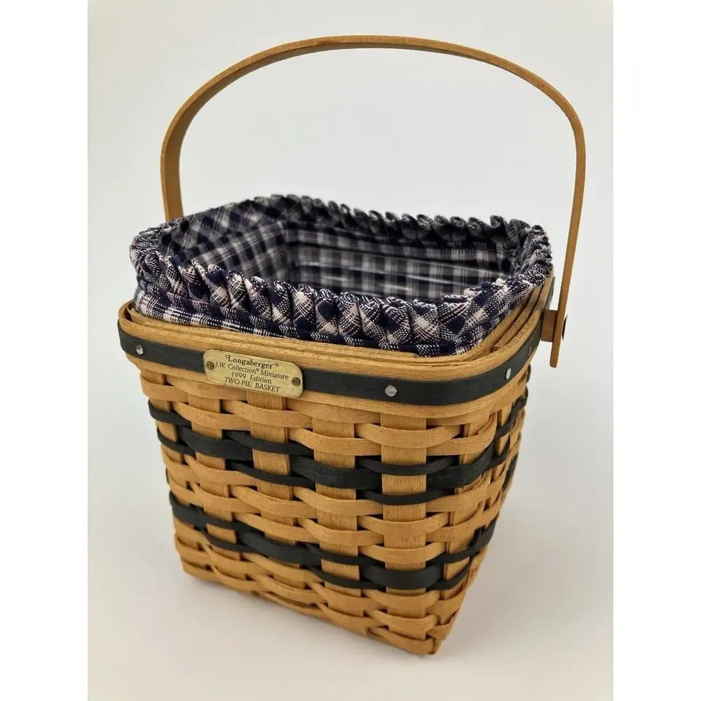 Longaberger Miniature Two Pie Basket | Full Set (SEE DESC) VTG 1998 #12386